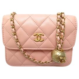CHANEL Pre-Owned 2021 Mini Clutch in Pelle di Agnello Pearl Crush con Catena
