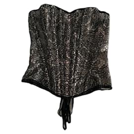 Cadolle Paris - Top or Corset Maison Cadolle Paris - Black Lace and Powder T. S - Autre Marque