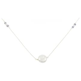 K10 Yellow Gold Freshwater Pearl Necklace - Autre Marque
