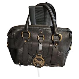 Céline Handtasche aus Straußenleder Schwarz
