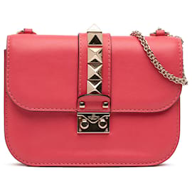 Valentino Piccola Borsa Crossbody Glam Lock Rockstud Rosa