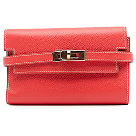 Hermès Rotes Epsom Kelly Faltgeldbörse