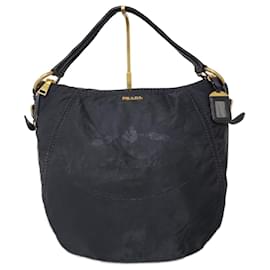 Schultertasche aus Tessuto Canapa Nylon in Schwarz von Prada