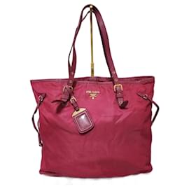 Bolsa tote de couro Saffiano Prada rosa