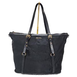 Prada Jacquard Logo Wendetasche Schwarz