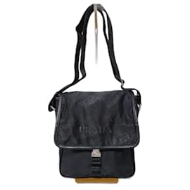 Bolso mensajero Prada Tessuto con hebilla negra