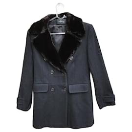 Autre Marque Abrigo Yumi Mazao Negro de Lana y Cachemira
