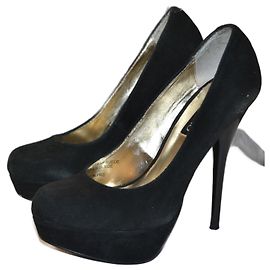 Décolleté Mangano in scamosciato nero con plateau Taglia 37 IT