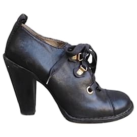 Dolce & Gabbana Derbies con tacco in pelle marrone scuro