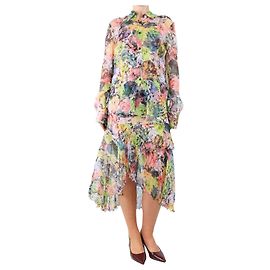 Dries Van Noten Blusa floral transparente multicolor - talla UK 14