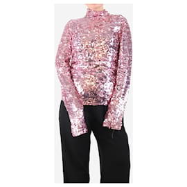Top de lentejuelas rosa de manga larga - talla UK 10 - Msgm