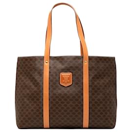 Céline Borsa tote in tela rivestita Macadam marrone di Celine