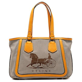 Céline Borsa a spalla in tela marrone Celine