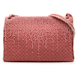 Bottega Veneta Rosa Nappa Intrecciato Bestickte Umhängetasche