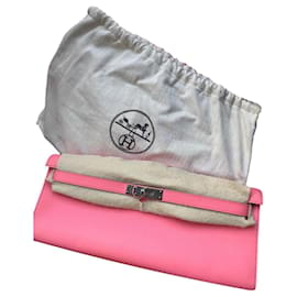 Kelly Cut Rose Azalee Swift Palladium-Hardware - Hermès