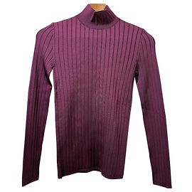 Autre Marque Rippstrick-Pullover mit hohem Kragen und Nina Ricci Logo-Stickerei