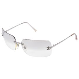 Gafas de sol transparentes plateadas con logo CC de Chanel 4017