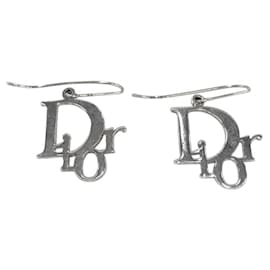 Orecchini a cerchio in argento con logo Christian Dior