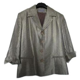 Autre Marque Completo con pantaloni in lamé dorato viscosa
