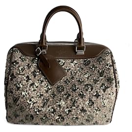 Louis Vuitton Speedy 30 Canvas Sequin Handtasche Braun