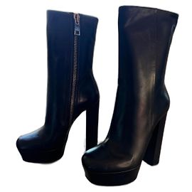 Botas de plataforma Gucci en cuero azul marino