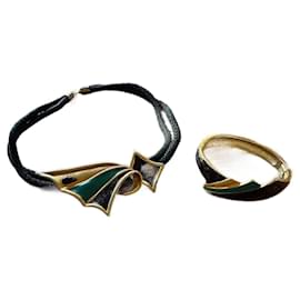 Set Emanuel Ungaro Collana e Bracciale Oro ed Emaille
