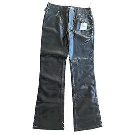 Pantalón recto Moschino Jeans de PVC negro envejecido