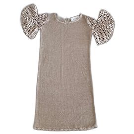 Beige Leinenstrickkleid By Malene Birger Größe 36-38