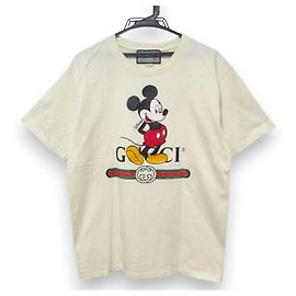 Camiseta de algodón con logo de colaboración Gucci Disney