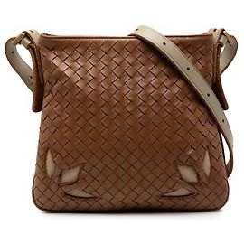 Bottega Veneta Braune Nappa Intrecciato Cutwork Umhängetasche