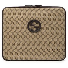 Custodia per laptop Gucci GG Supreme marrone