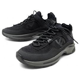 NUOVE SCARPE CHANEL SNEAKERS G40193 38.5 IN CANVAS NERO LOGO CC