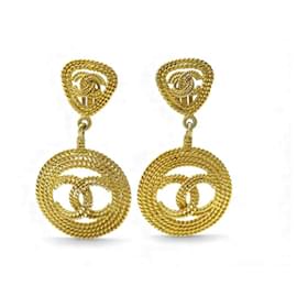 ORECCHINI VINTAGE CHANEL 1989 A PENDA LOGO CC DI CASTELLANE - Chanel