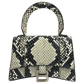 Balenciaga Hourglass Top Handle Crocodile Embossed Leather XS
