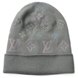 LOUIS VUITTON Berretto in lana di cashmere grigio con monogramma NUOVO TU - Louis Vuitton