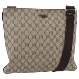 Borsa messenger con zip Gucci GG in tela rivestita grande