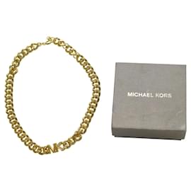 Collana in catena spessa dorata con firma MK di Michael Kors
