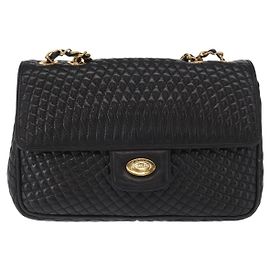 Borsa a spalla vintage Bally in pelle trapuntata con catena