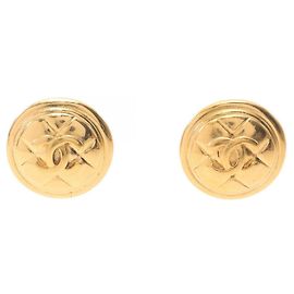 Orecchini a clip placcati in oro Chanel Coco Mark