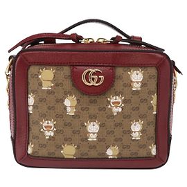 Borsa a tracolla Gucci Doraemon Ophidia con zip, mini in tela GG rivestita stampata