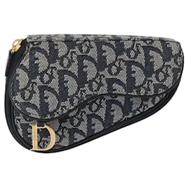 Pochette con zip Saddle Christian Dior in tela Diorissimo