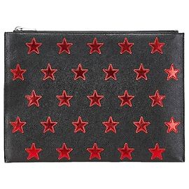 Saint Laurent Clutch in pelle nera a stella
