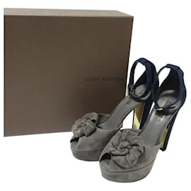 Sandali in suede con motivo floreale Louis Vuitton