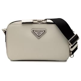 Borsa a tracolla Brique Saffiano Bianca di Prada