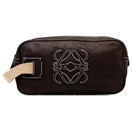 Clutch Anagram in Nubuck Marrone LOEWE