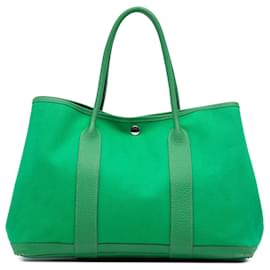 Hermès Garden Party 36 in Tela Verde e Negonda