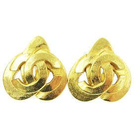 Chanel Vintage CC Heart Cut Out Drop Clip-On Metal