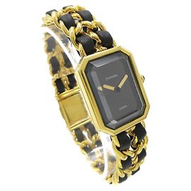Chanel Premiere Rock Quartz Plattiertes Metall und Leder 20