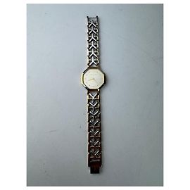Vintage Yves Saint Laurent Bicolor Quarz Uhr Silber Gold