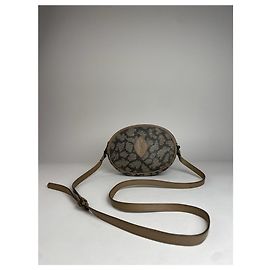 Bolsa transversal / de ombro em couro vintage Yves Saint Laurent cinza preto marrom